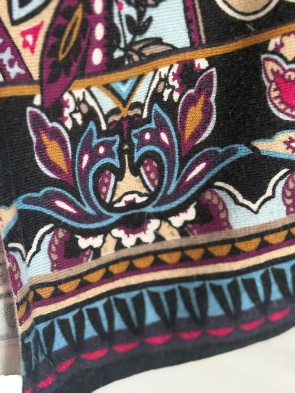 Chico's Multicolor Paisley Print Sweater Poncho Top Small Medium